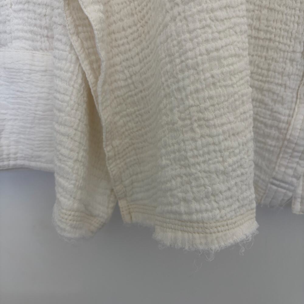 Free People We the Free Cardiff Cotton Gauze Button Up Shirt S Cream Oversized - Picture 7 of 9